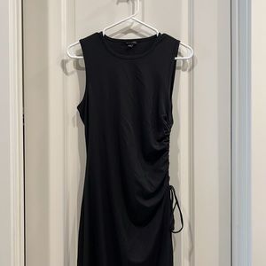 Banana Republic side-ruched tie black tank dress S